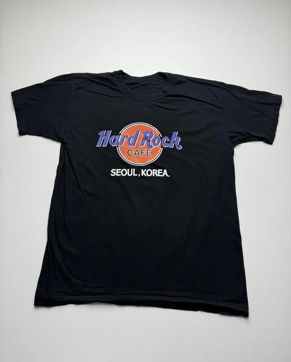 Hard Rock Cafe Shirt Mens Black Seoul Korea Graphic Tee Travel Rock Music Read